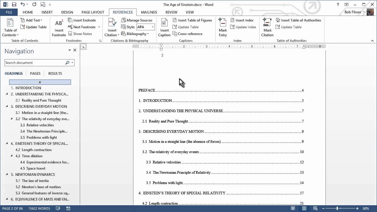 insert a table of contents in word for mac